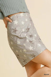 Umgee Animal Star Print Skirt with Back Zipper Closure - Trendsi - Flyclothing LLC