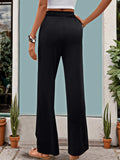 Drawstring High Waist Straight Pants - Trendsi - Flyclothing LLC