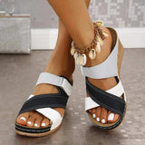 Open Toe Wedge Sandals - Trendsi - Flyclothing LLC