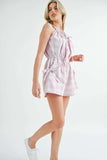 MABLE Plaid Sleeveless Button Down Romper - Trendsi - Flyclothing LLC