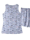 Printed Round Neck Top and Shorts Lounge Set - Trendsi - Flyclothing LLC