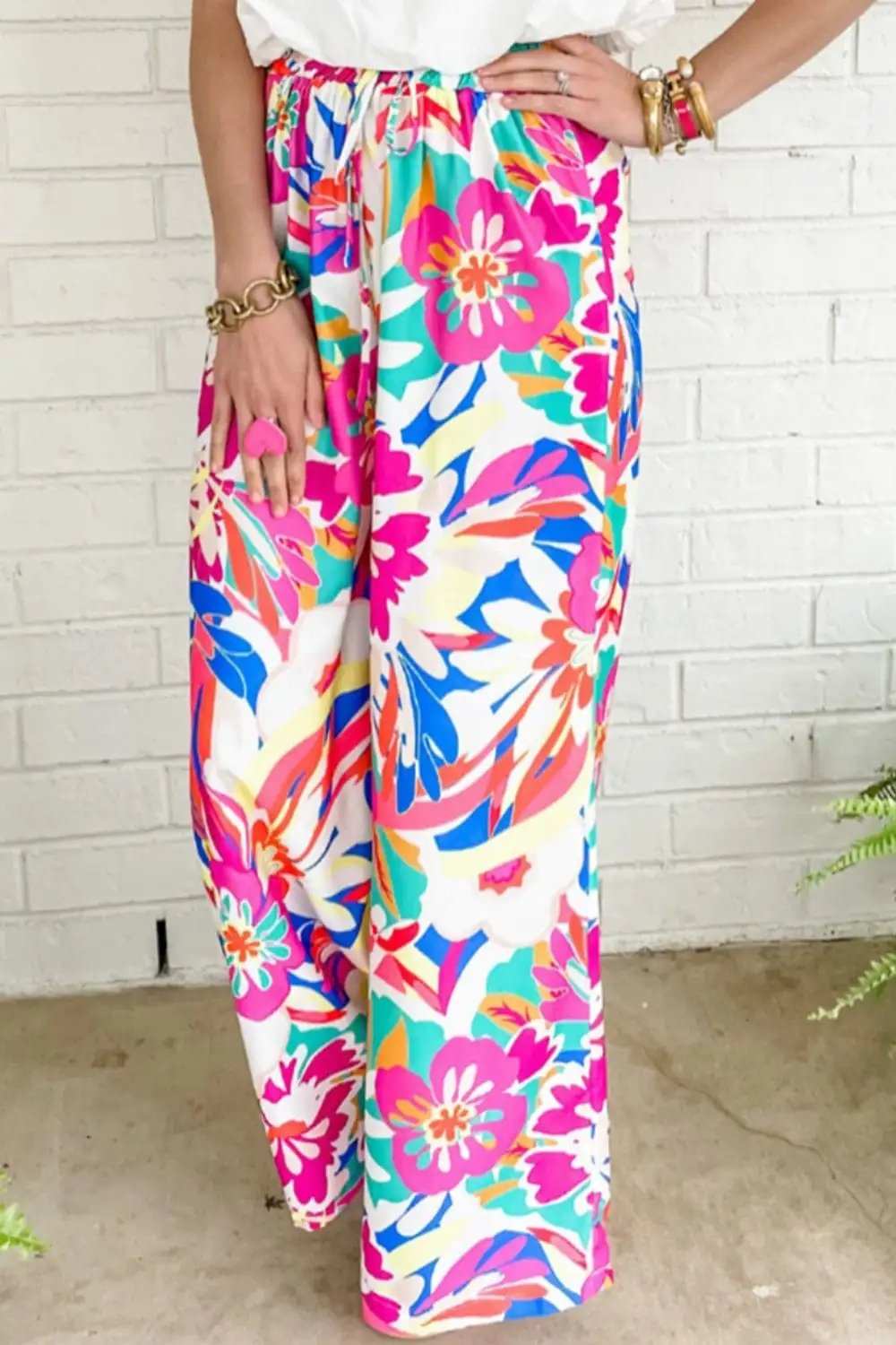 Printed Wide Leg Pants - Trendsi - Flyclothing LLC