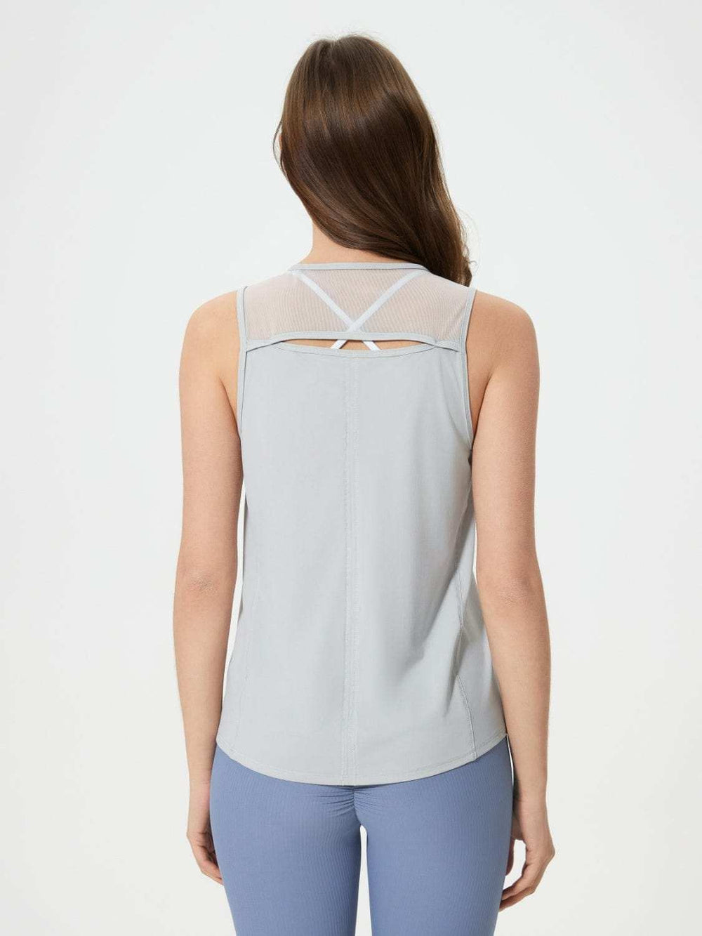 Millennia Cutout Back Round Neck Active Tank - Trendsi - Flyclothing LLC
