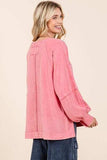 Mittoshop Mineral Wash Raglan Long Sleeve Oversized Top - Trendsi - Flyclothing LLC