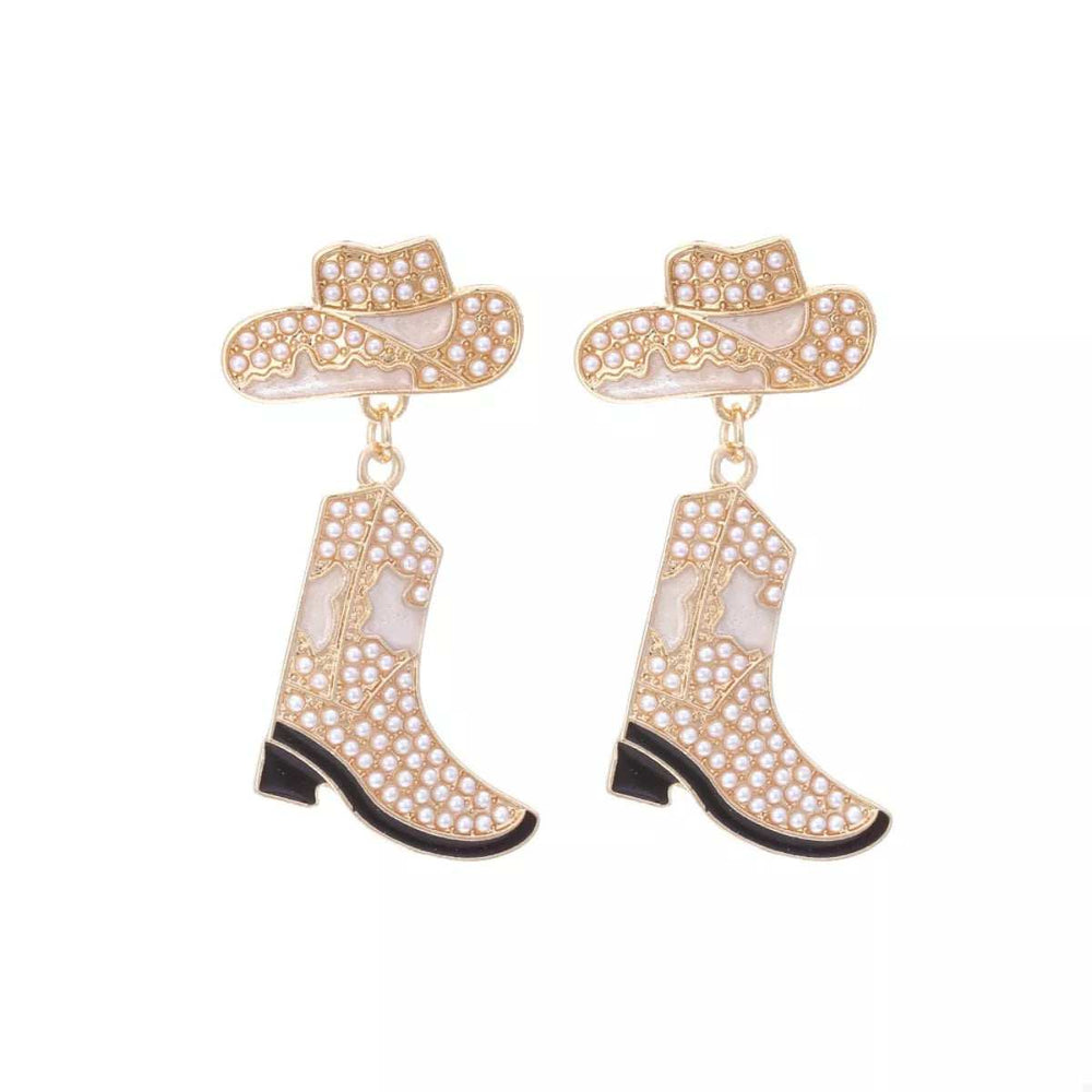 Cowboy Hat and Boot Dangle Earrings - Trendsi - Flyclothing LLC