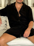 Men's Plus Size Button Down Half Sleeve Top and Shorts Set - Trendsi - Flyclothing LLC