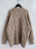 Diamond Round Neck Long Sleeve Sweater - Trendsi - Flyclothing LLC
