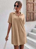 Johnny Collar Short Sleeve Polo Dress - Trendsi - Flyclothing LLC