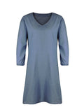 Full Size V-Neck Half Sleeve Dress - Trendsi - Flyclothing LLC