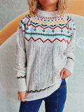 Cable-Knit Mock Neck Long Sleeve Sweater - Trendsi - Flyclothing LLC