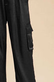 Annie Wear Wide Leg Cargo Satin Pants - Trendsi - Flyclothing LLC