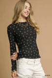 Umgee Bow Print Lightweight Knit Top - Trendsi - Flyclothing LLC