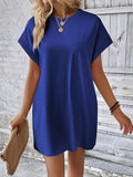 Round Neck Short Sleeve Mini Dress - Trendsi - Flyclothing LLC