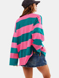 Color Block Half Zip Long Sleeve Sweater - Trendsi - Flyclothing LLC