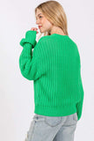 SAGE + FIG Round Neck Drop Shoulder Sweater - Trendsi - Flyclothing LLC