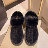 Sequin Round Toe Platform Boots - Trendsi - Flyclothing LLC