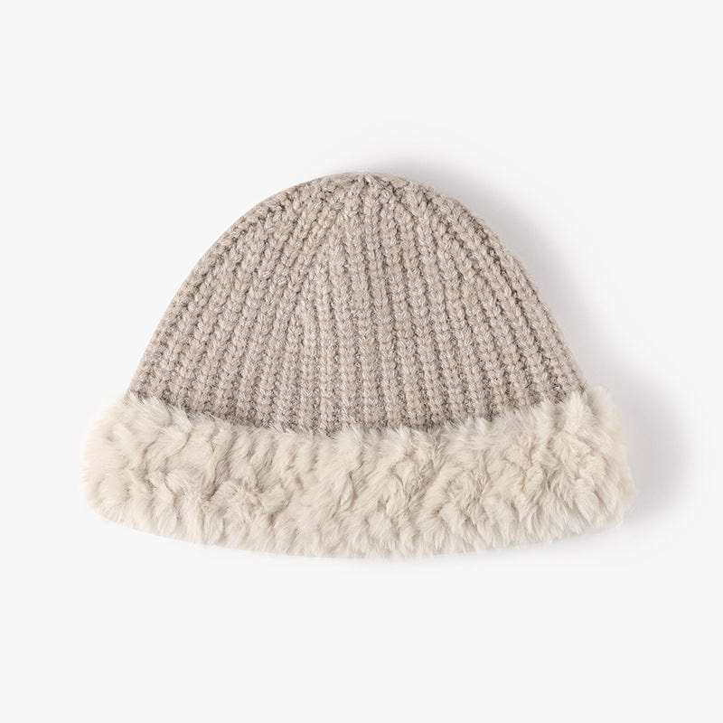 Fuzzy Hem Knit Hat - Trendsi - Flyclothing LLC