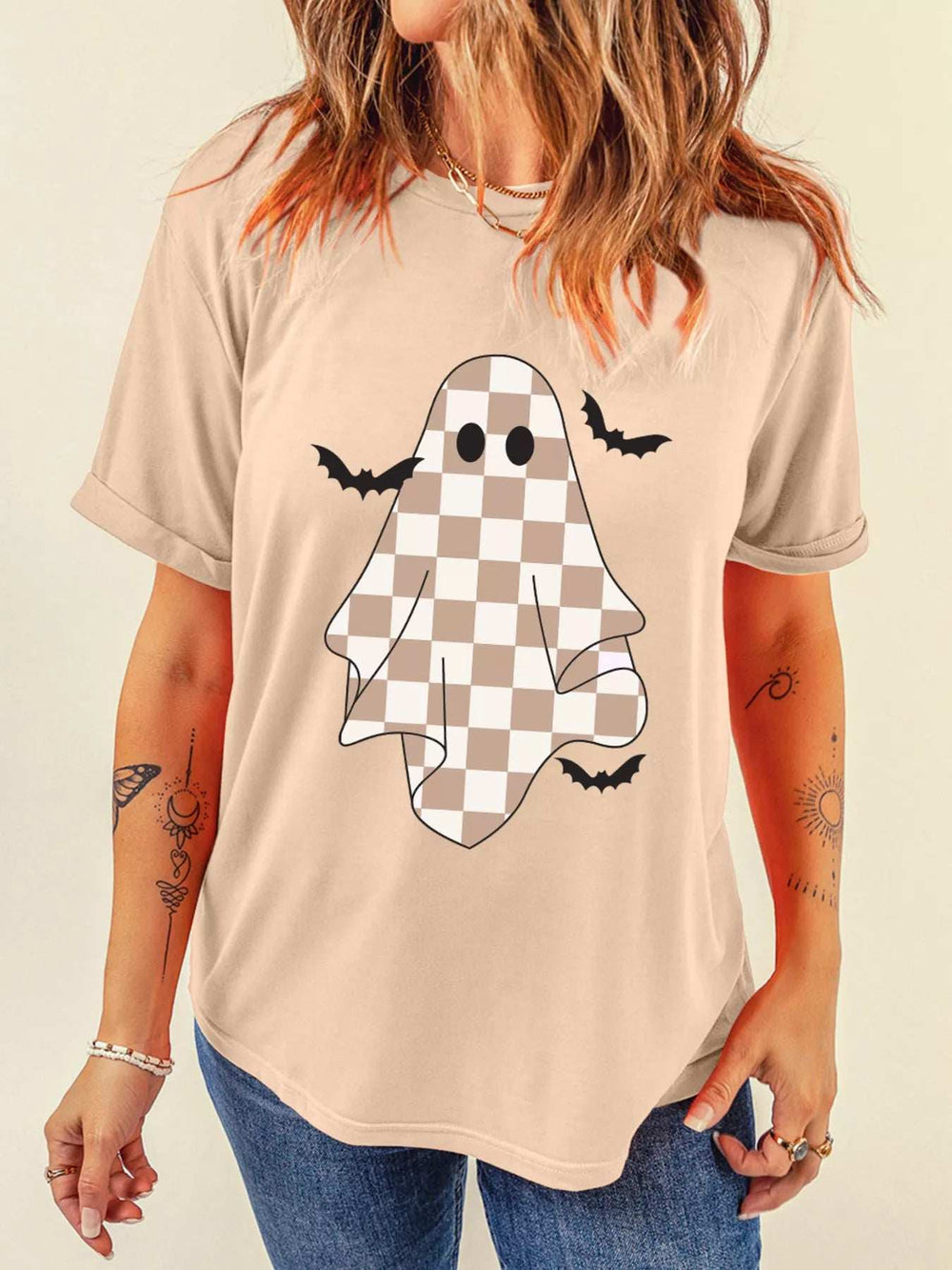 Ghost Bat Halloween Holiday Graphic Tee - Trendsi - Flyclothing LLC