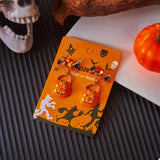 Halloween Rhinestone Pumpkin Dangle Earrings - Trendsi - Flyclothing LLC