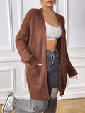 Open Front Drop Shoulder Cardigan - Trendsi - Flyclothing LLC