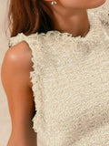 SO ME Tweed Knit Sweater Vest Top - Trendsi - Flyclothing LLC