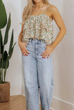 Floral Spaghetti Strap Ruffled Cami - Trendsi - Flyclothing LLC