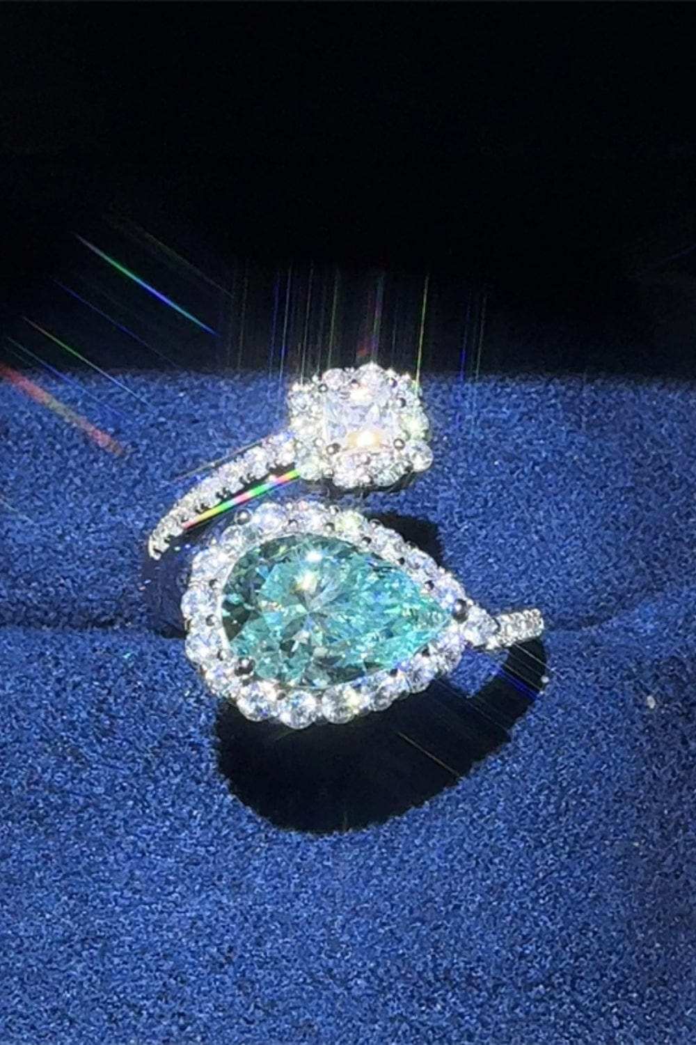 2 Carat Moissanite 925 Sterling Silver Bypass Ring - Trendsi - Flyclothing LLC