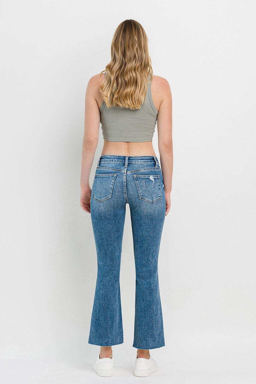 Vervet by Flying Monkey Full Size Mid Rise Distressed Cropped Flare Jeans - Trendsi - Flyclothing LLC