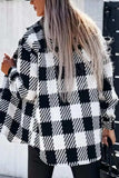 Plaid Button Up Long Sleeve Jacket - Trendsi - Flyclothing LLC