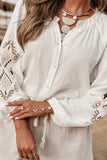 Embroidered Button Down Long Sleeve Shirt - Trendsi - Flyclothing LLC