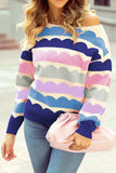 Boat Neck Long Sleeve Sweater - Trendsi - Flyclothing LLC