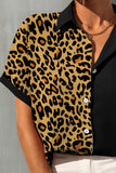 Leopard Button Up Short Sleeve Shirt - Trendsi - Flyclothing LLC