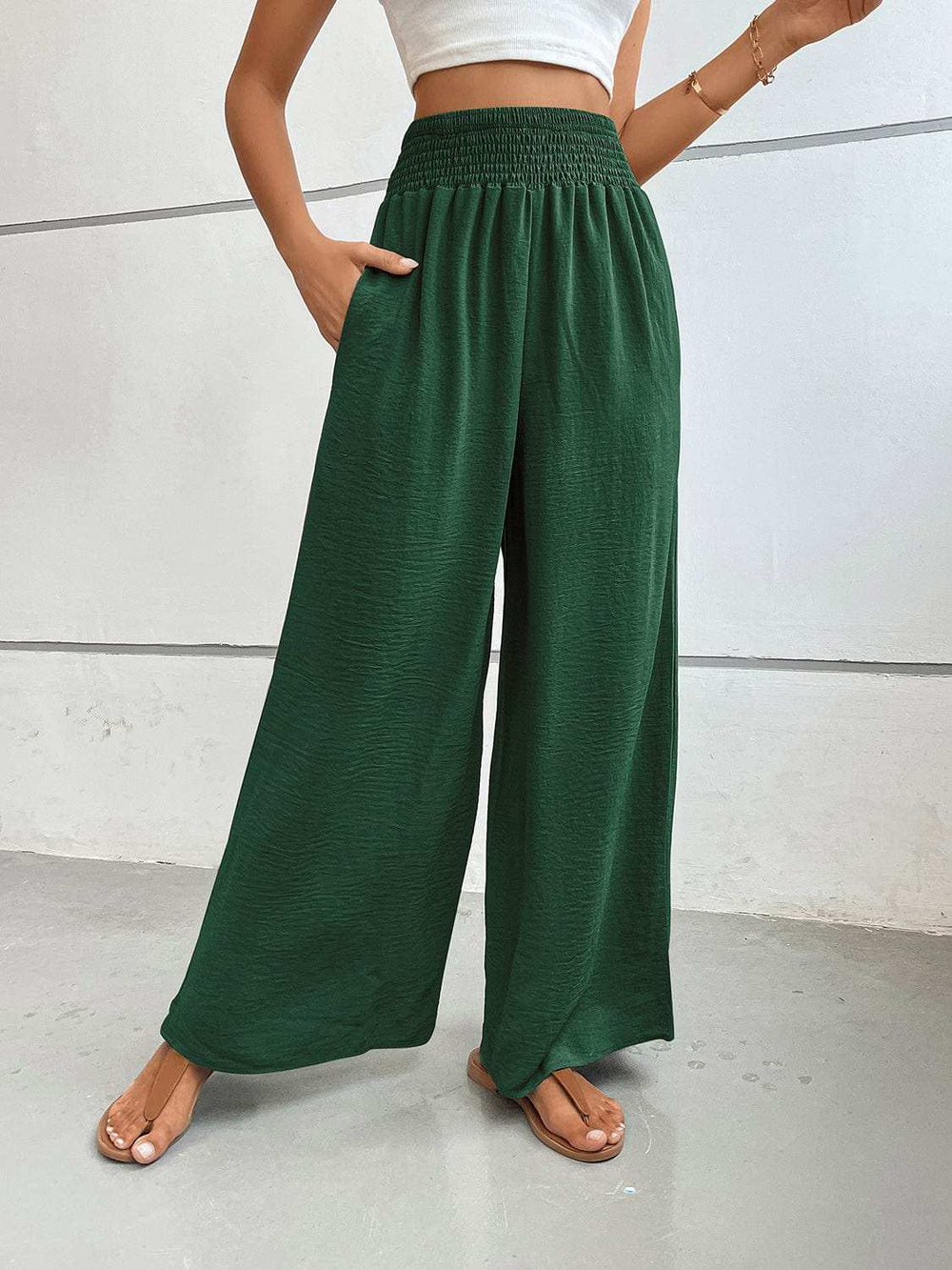 Perfee Wide Leg Pants with Pockets - Trendsi - Flyclothing LLC