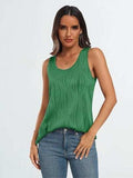 Round Neck Wide Strap Tank - Trendsi - Flyclothing LLC