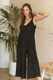 ADORA Black Textured Wide-Leg Jumpsuit - Trendsi - Flyclothing LLC