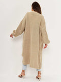 Open Front Long Sleeve Longline Cardigan - Trendsi - Flyclothing LLC