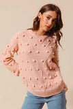 SO ME Pom Pom Textured Knit Sweater Top - Trendsi - Flyclothing LLC