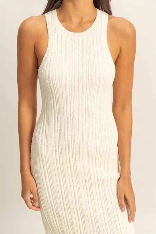HYFVE Round Neck Bodycon Ribbed Knit Dress - Trendsi - Flyclothing LLC
