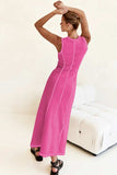 Contrast Stitching Maxi Tank Dress - Trendsi - Flyclothing LLC