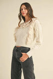 MABLE Ruffled Lace Crochet Sweater - Trendsi - Flyclothing LLC