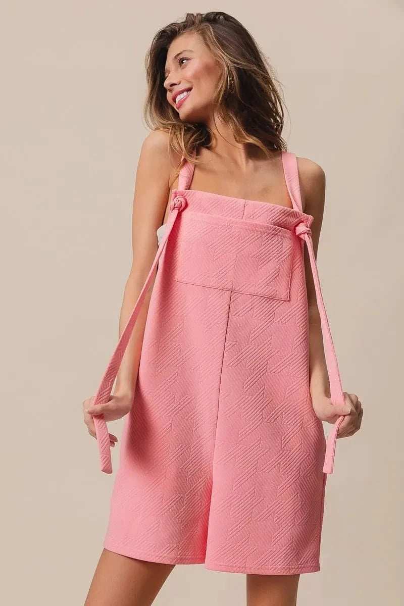 BiBi Texured Jacquard Romper with Side Pockets - Trendsi - Flyclothing LLC