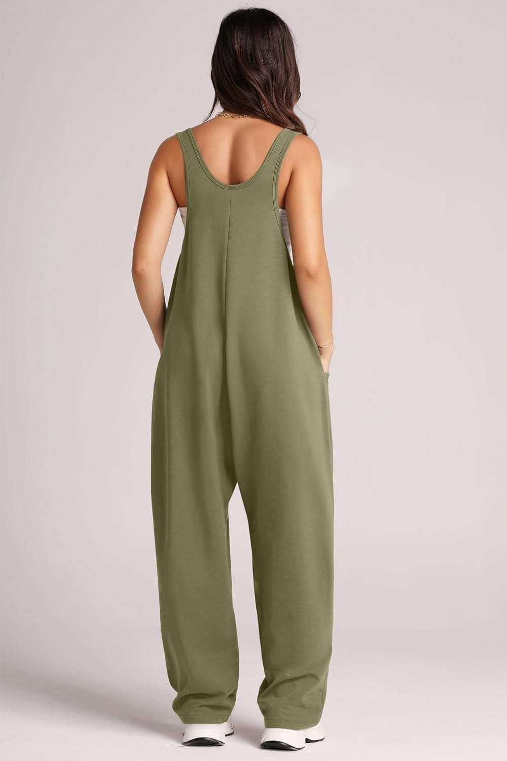 Wide Strap Jumpsuit with Pockets - Trendsi - Flyclothing LLC