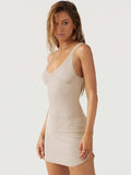 Scoop Neck Wide Strap Mini Dress - Trendsi - Flyclothing LLC