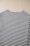 Striped Round Neck Long Sleeve Top - Trendsi - Flyclothing LLC