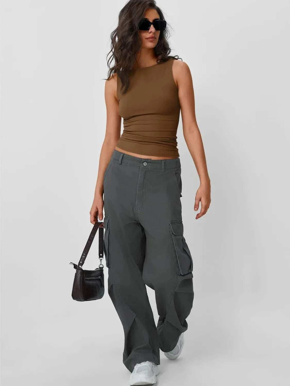 Solid Round Neck Tank - Trendsi - Flyclothing LLC