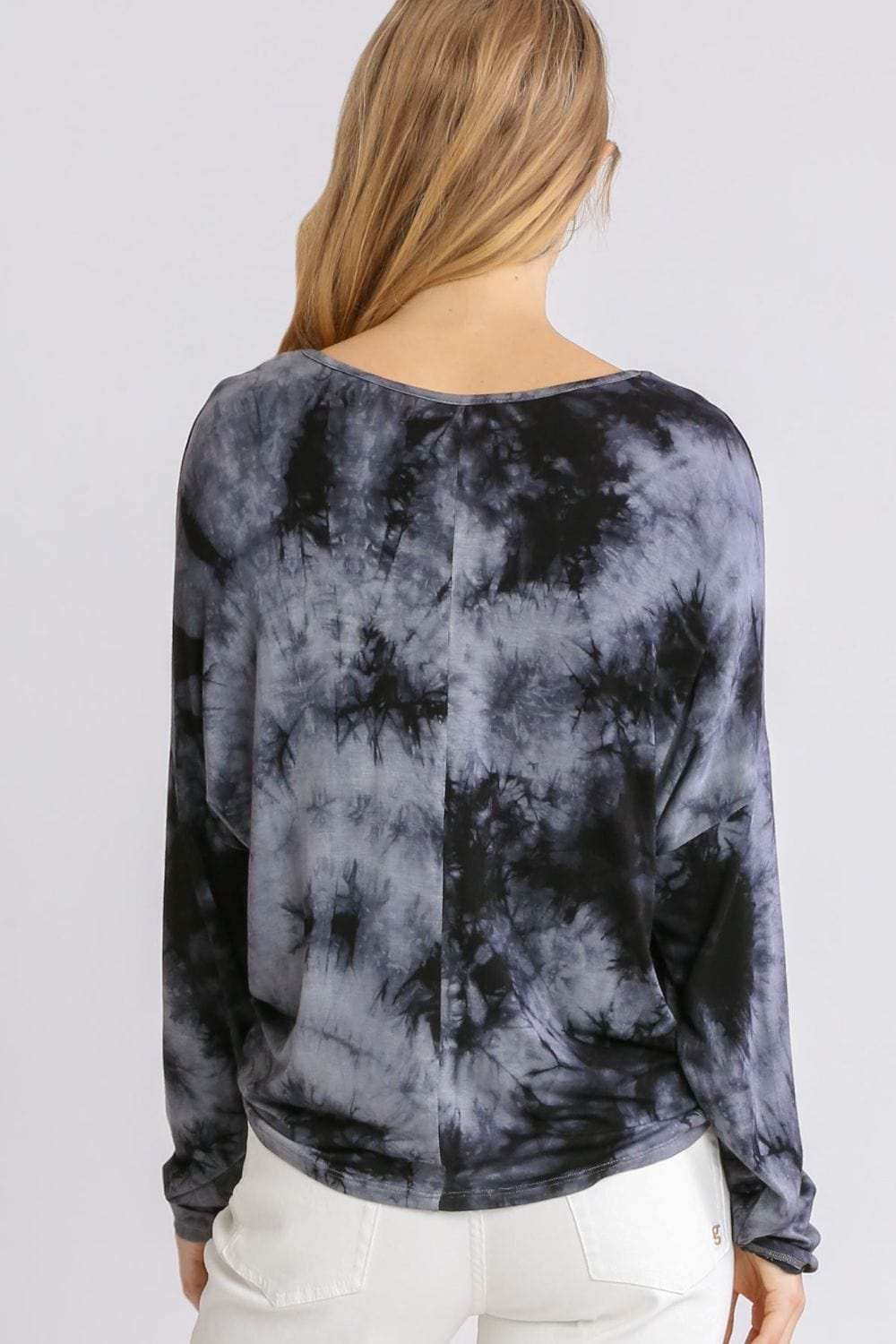 Umgee Full Size Tie Dye Lightweight Long Sleeve Top Plus Size - Trendsi - Flyclothing LLC