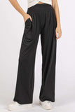 Mittoshop Stretch Banded Waist Wide Leg Pants with Pockets - Trendsi - Flyclothing LLC
