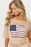 BiBi Sequin American Flag Knit Cover Up - Trendsi - Flyclothing LLC
