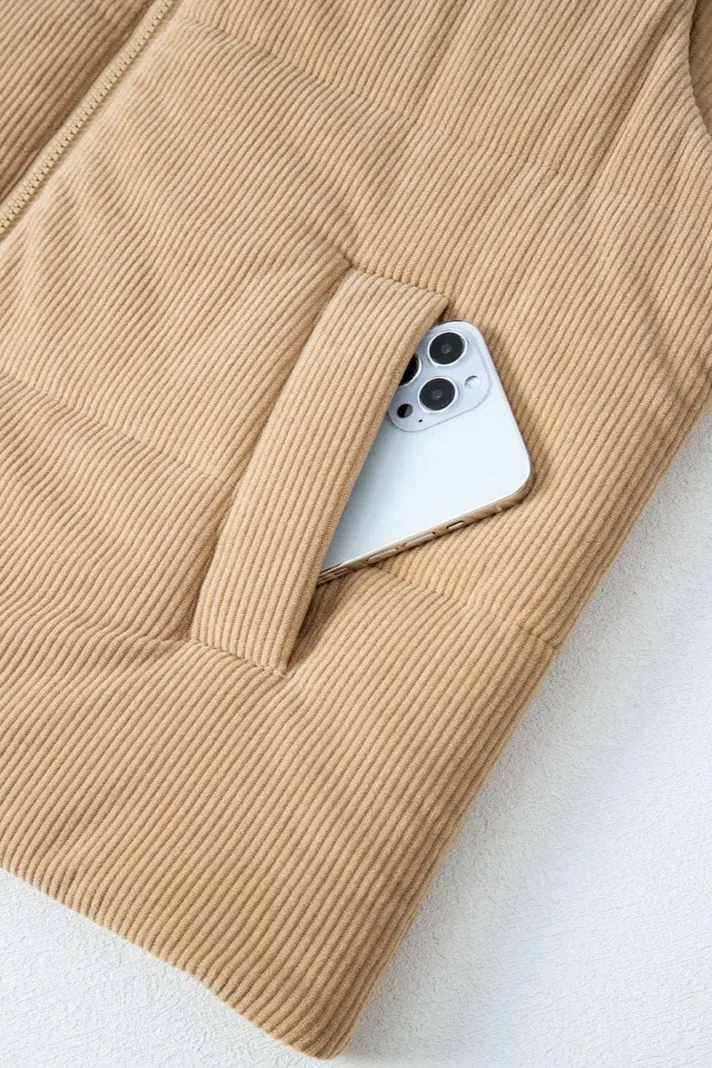 Pocketed Zip Up Turtleneck Vest Coat - Trendsi - Flyclothing LLC