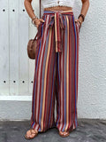 Tied Geometric Wide Leg Pants - Trendsi - Flyclothing LLC